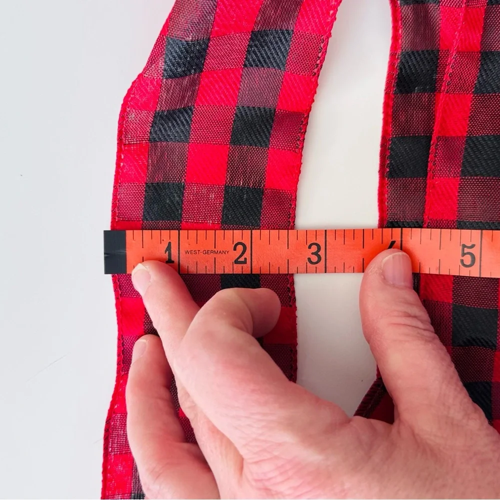 21” Buffalo Check Rustic Plaid Red & Black Craft Bow